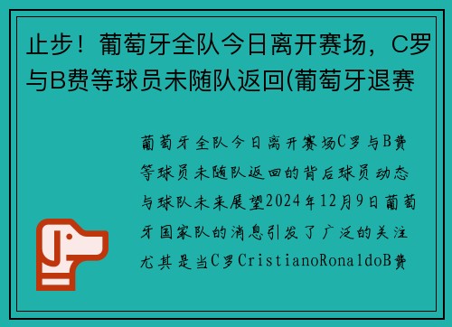 止步！葡萄牙全队今日离开赛场，C罗与B费等球员未随队返回(葡萄牙退赛)